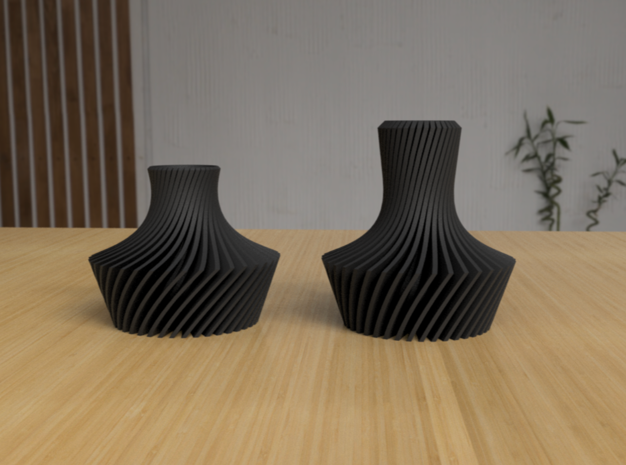 Vaso Decorativo – Texture Spirale | Design Minimalista Dark