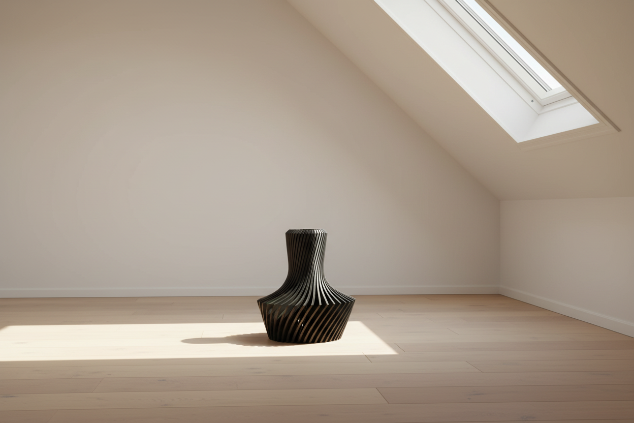 Vaso Decorativo – Texture Spirale | Design Minimalista Dark